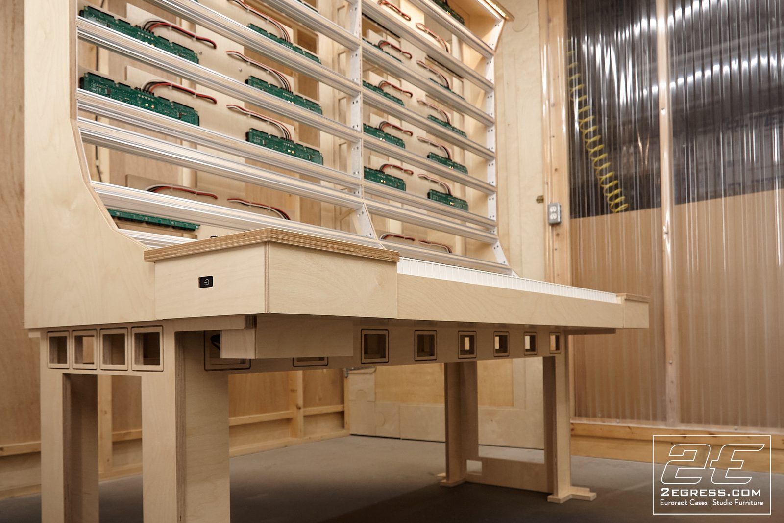 Altar synth desk | Doepfer LMK4+ control panel overhead detail | 2Egress
