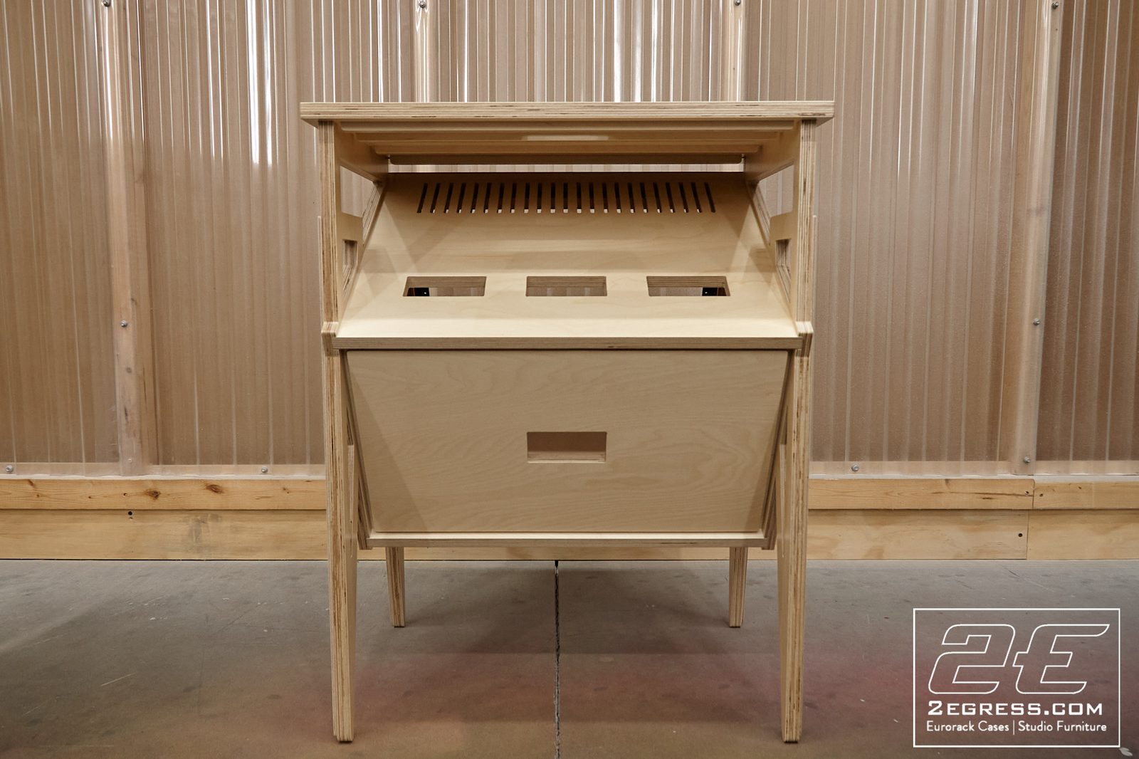 Ganymede rack | overhead view with cable cutouts | 2Egress