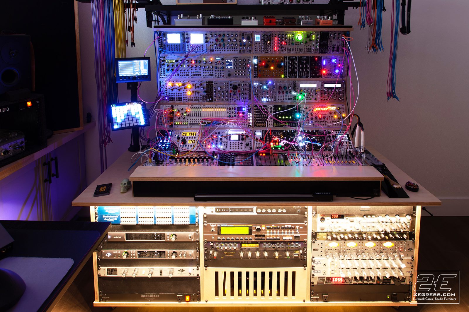 Rover rack | installed in Lev Perrey's studio, angled view | 2Egress